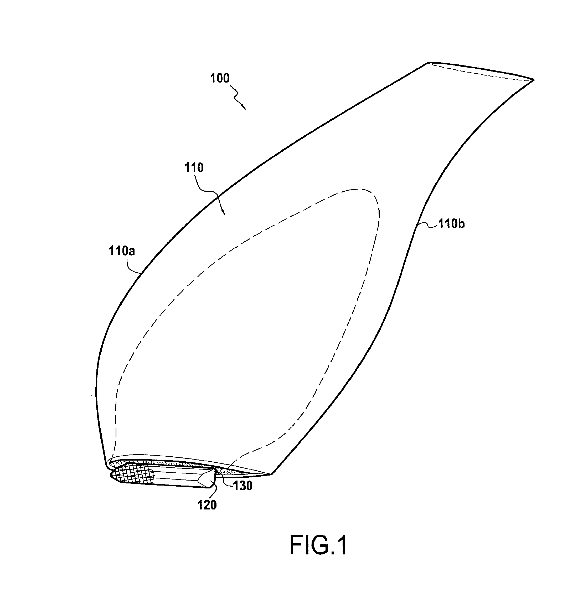 Composite propeller blade for an aircraft