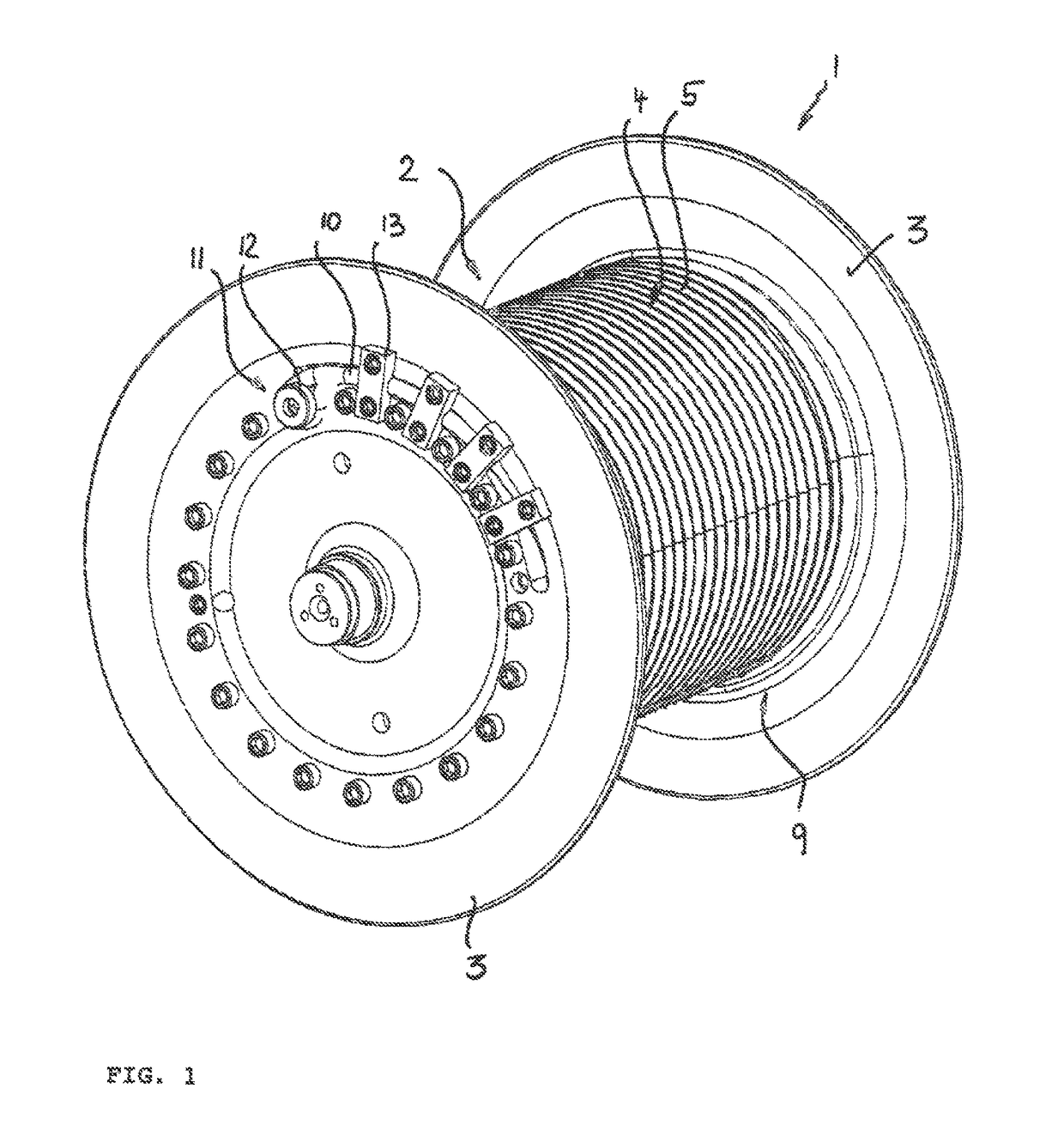 Hoist drum and rope pulley for fiber rope drives