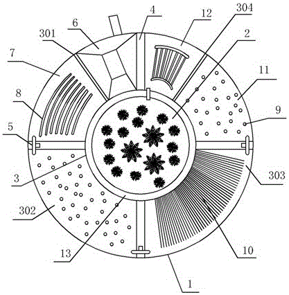 Comprehensive treatment device for office building sewage