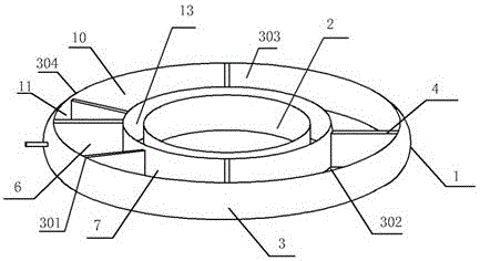 Comprehensive treatment device for office building sewage