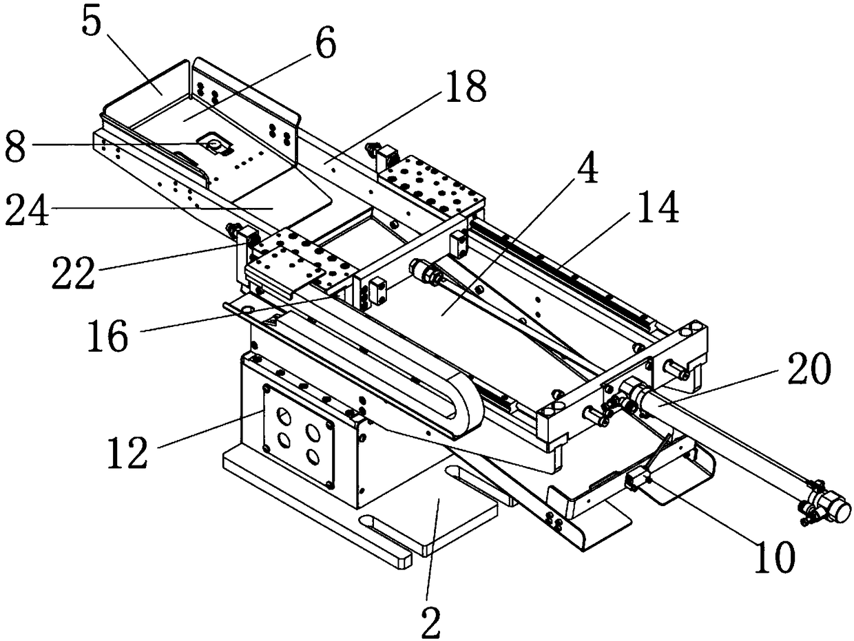 Material receiving device for stamping discharging