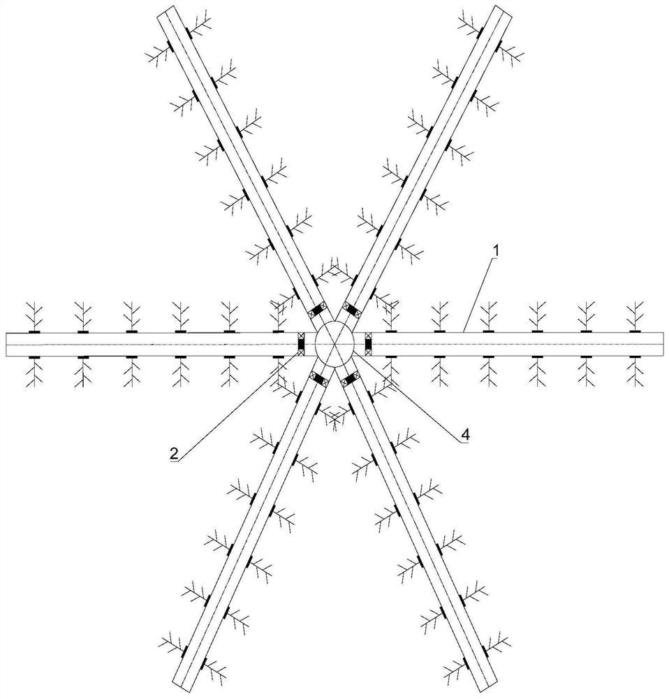 A multi-branch hydrate displacement mining method