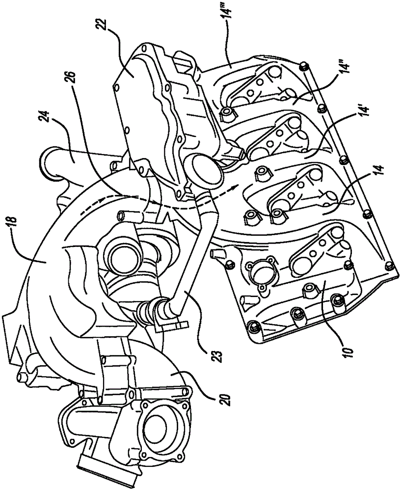 Internal charge air feed from rocker cover integrated intake runners