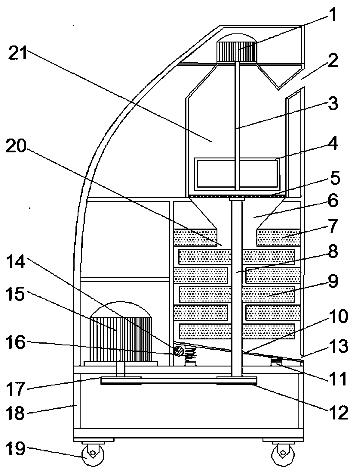 Crushing and grinding device for raw materials of Chinese herbal pieces