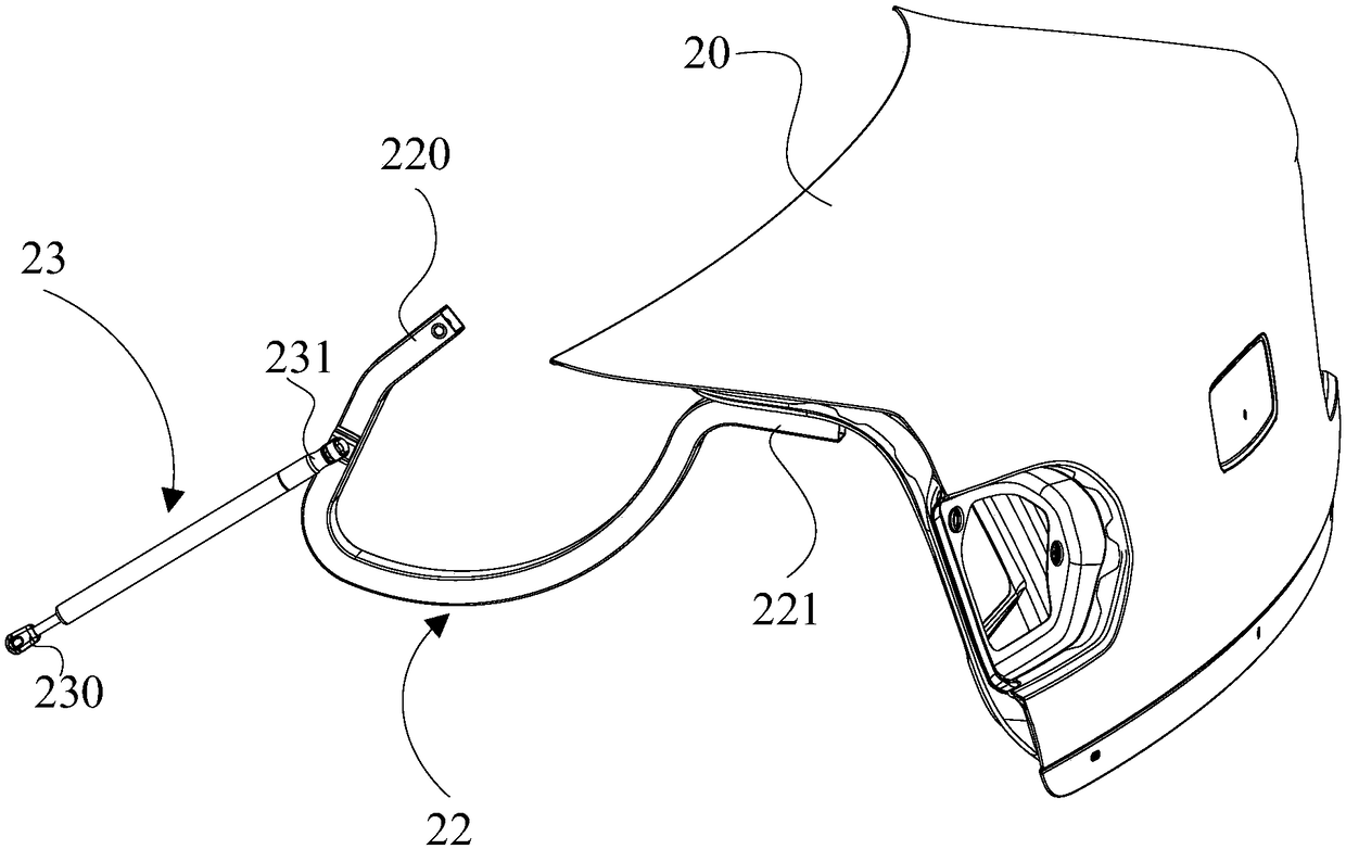 Self-opening manual tailgate assembly and vehicle comprising same