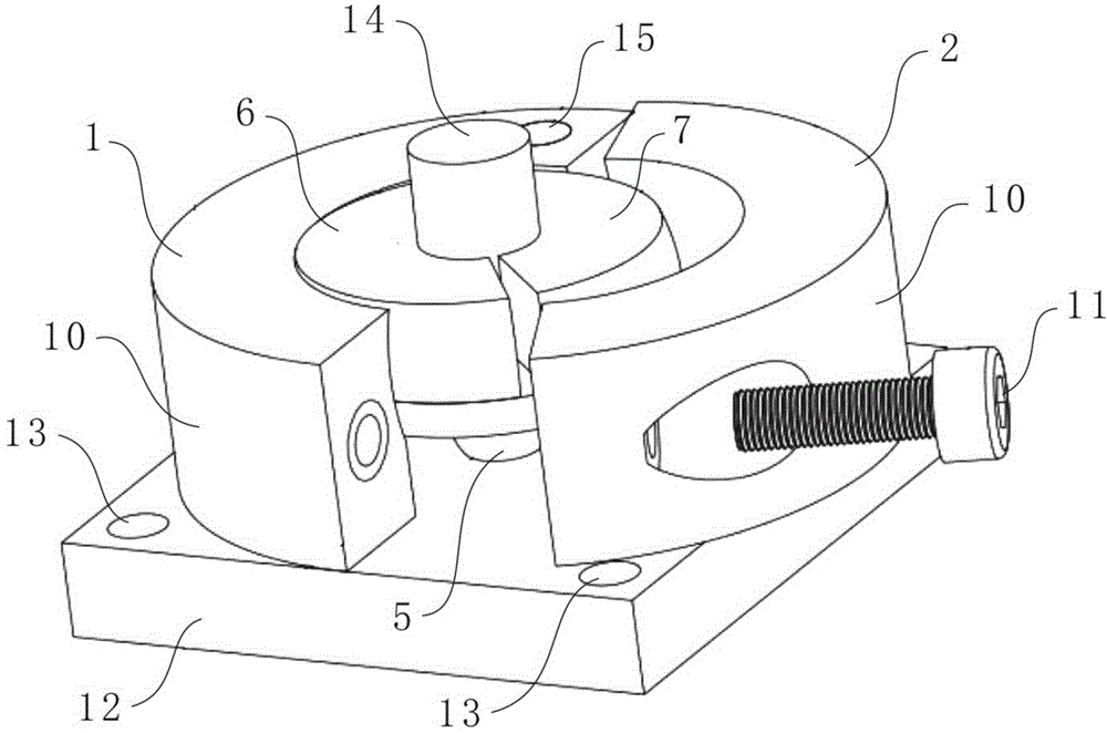 End surface contact type upper specimen clamp capable of automatically leveling