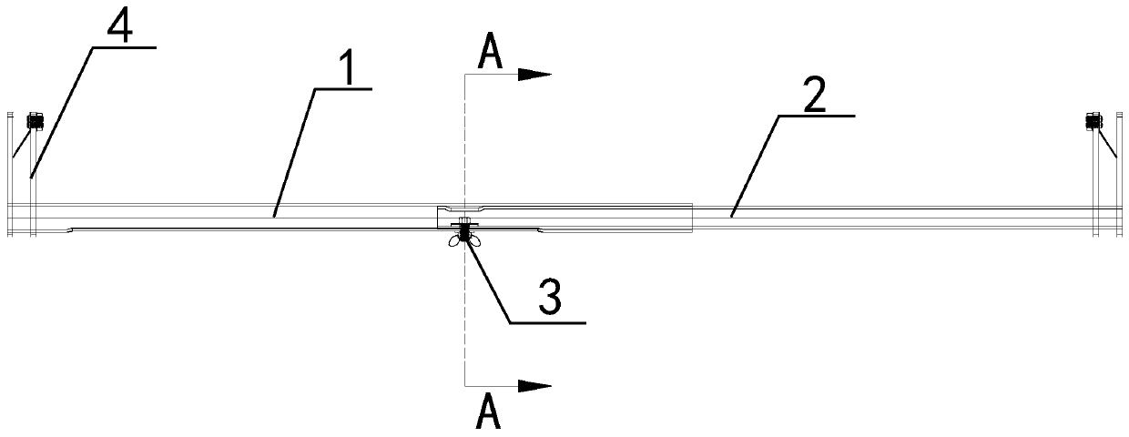 Rib frame mounting rib distance control adjusting device