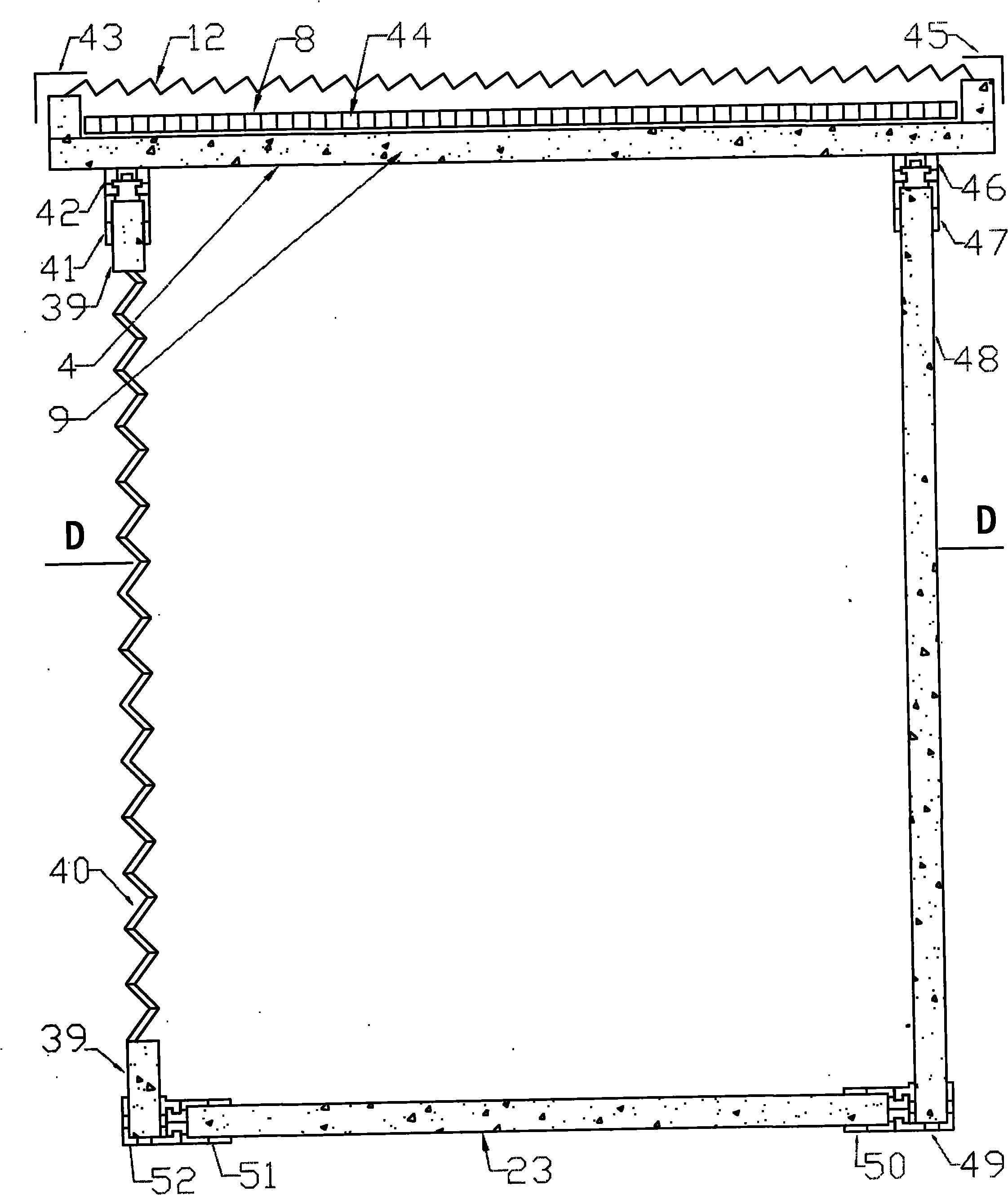 Flat-plate type roofed solar bathroom