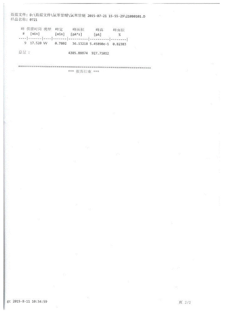 Synthetic method of chlorobenzene glyceryl ether