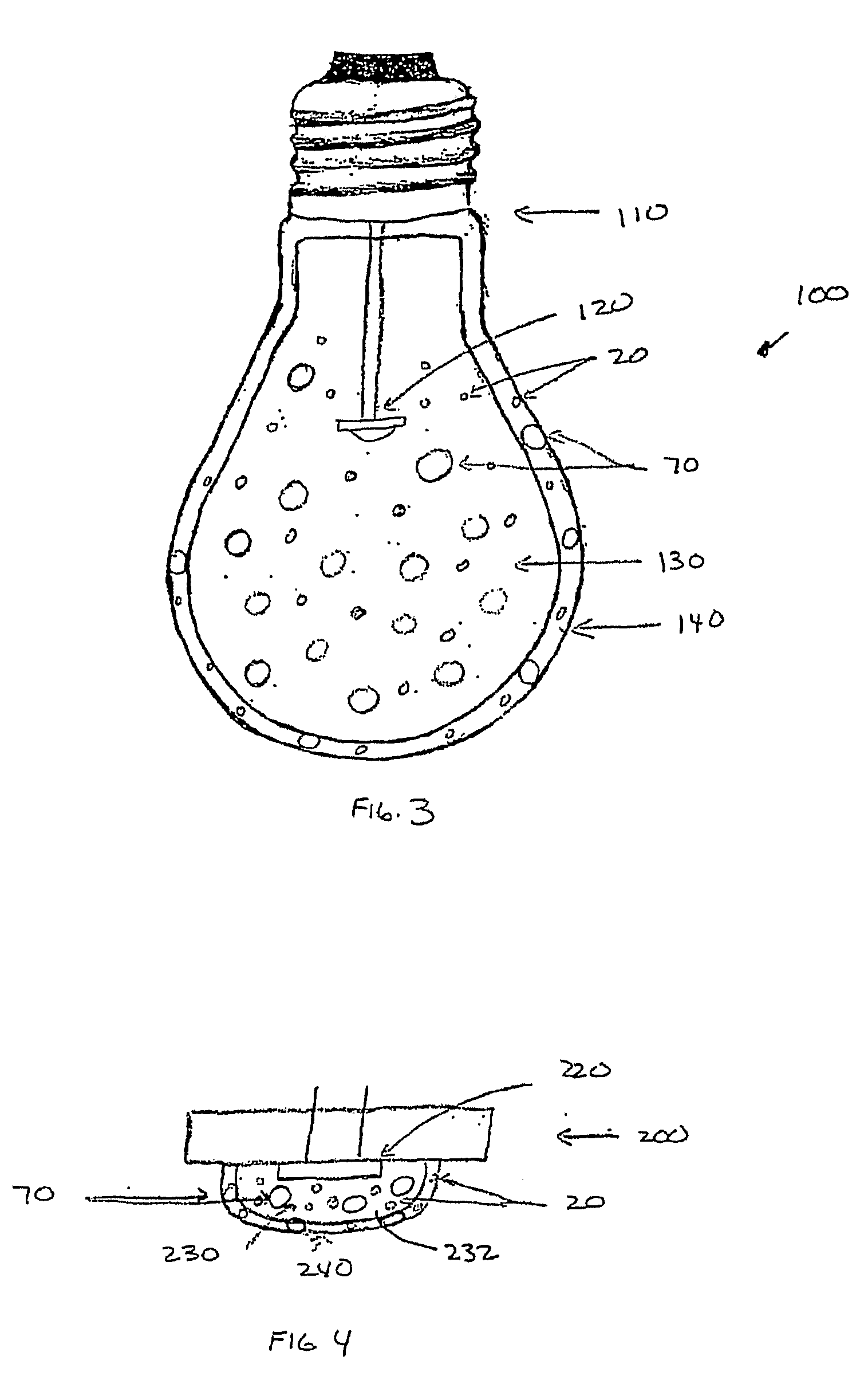 Method of Light Dispersion and Preferential Scattering of Certain Wavelengths of Light-Emitting Diodes and Bulbs Constructed Therefrom