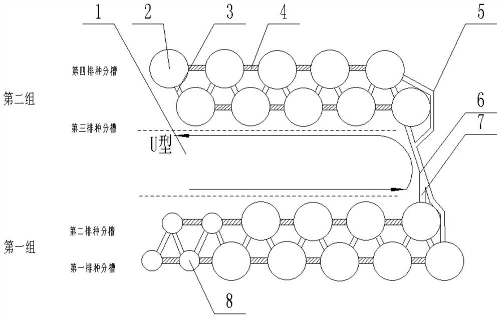 U + Z type seed precipitation tank and working method thereof