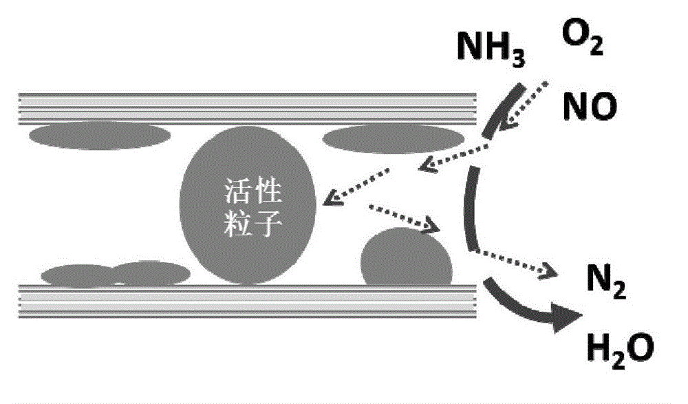 Medium/low-temperature core-shell denitration catalyst and preparation method and application thereof