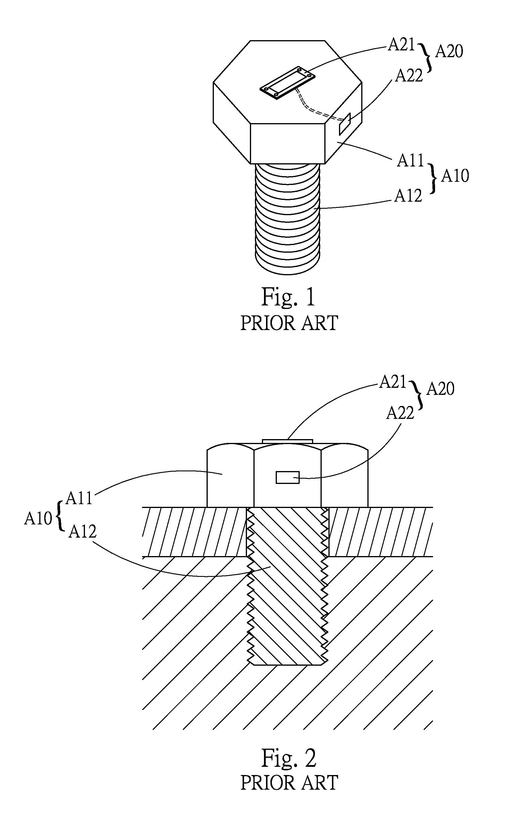 Threaded member capable of detecting tightening force