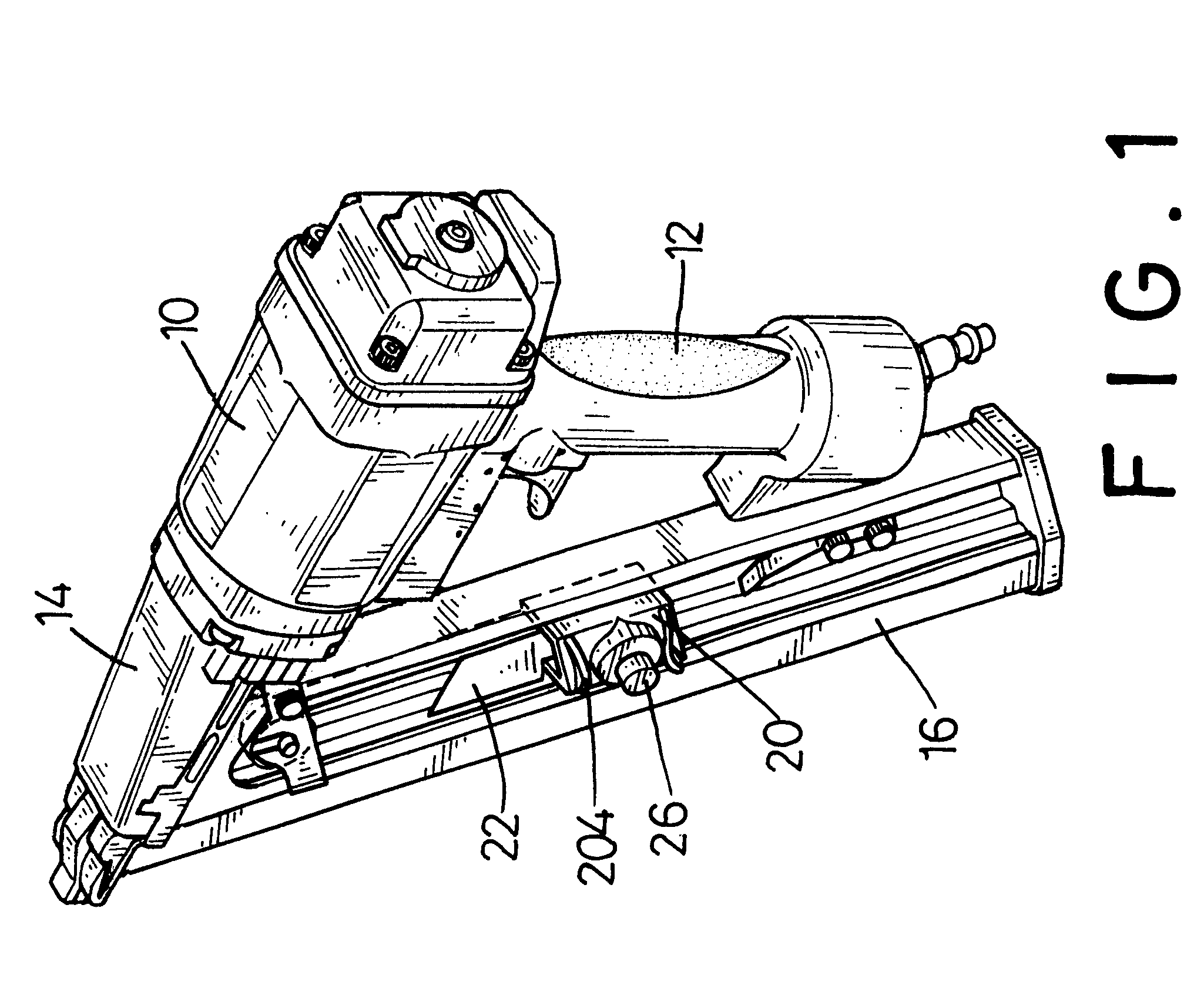 Quick-release device for a pneumatic nail gun magazine