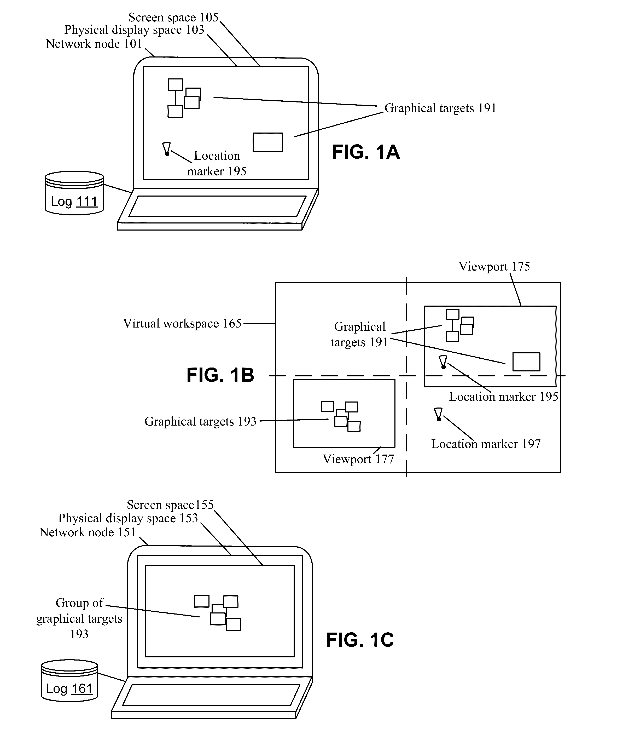 Virtual workspace viewport location markers in collaboration systems