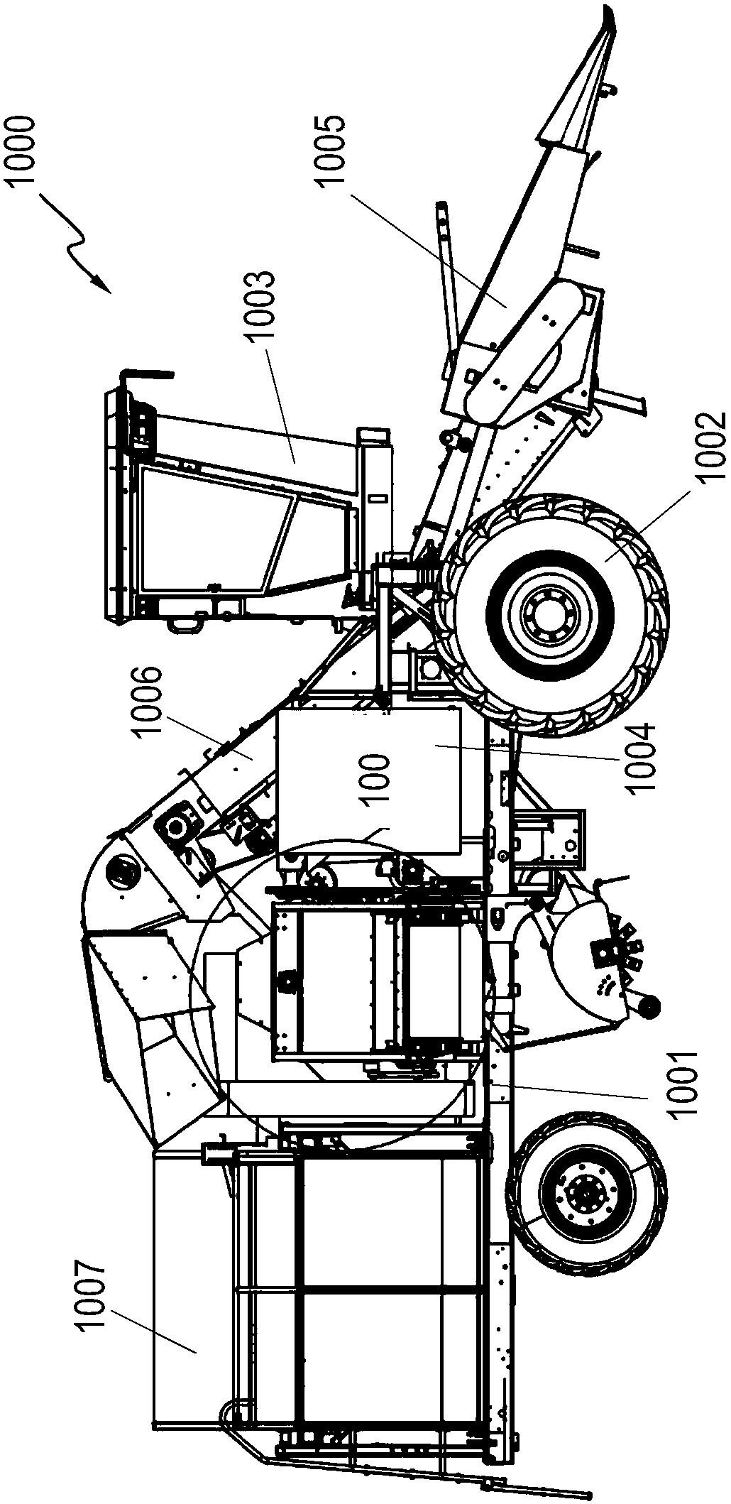 Threshing device for corn peeling and threshing dual-purpose harvester