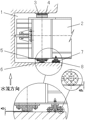 Improving method and device for two-way plane gate water sealing device