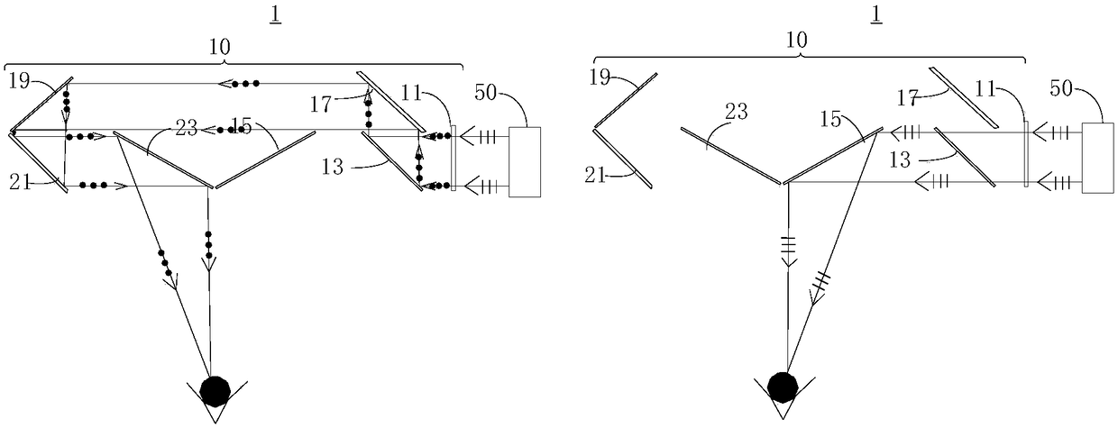 Augmented reality display optical module set and augmented reality display system