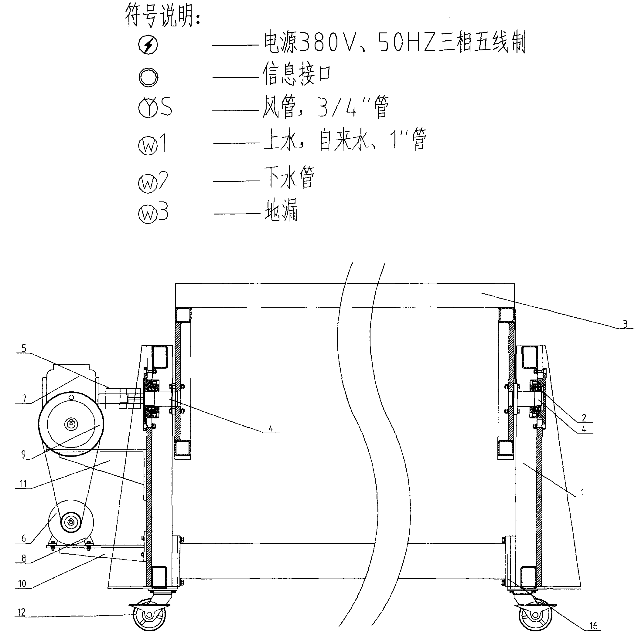 Overhauling line of water supply and drainage system