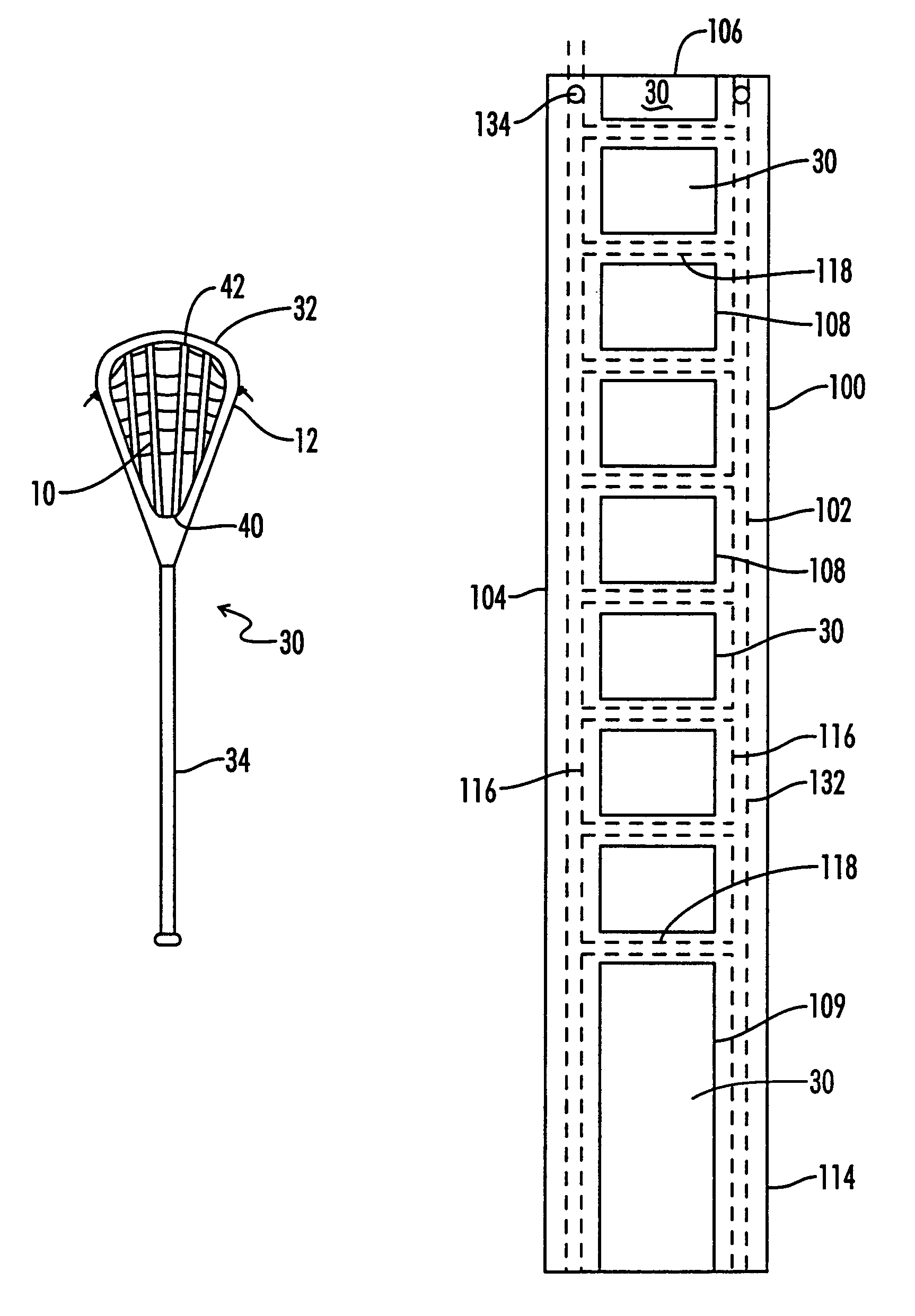 Pre-manufactured traditional-style lacrosse pocket