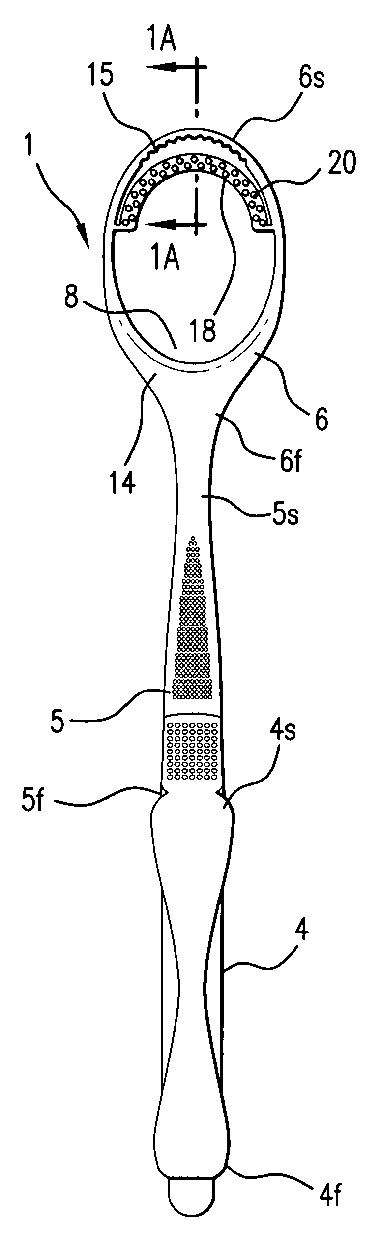 Tongue scraper and treatment device