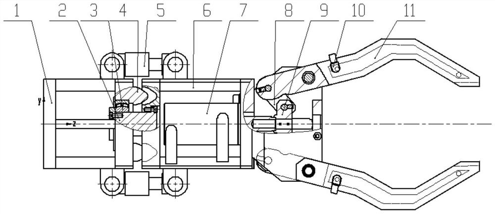 A flexible jaw for continuous high temperature forging