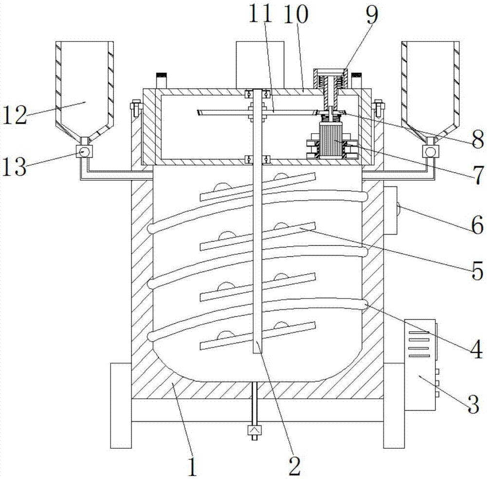 Bucket opening-free feeding device for bean pulp fermentation