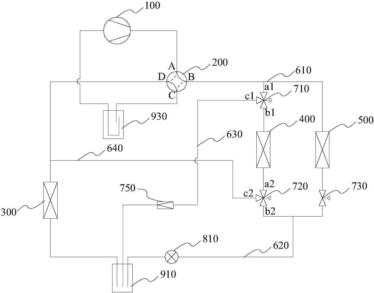 Electric vehicle air conditioning system, electric vehicle and control method for electric vehicle air conditioning system