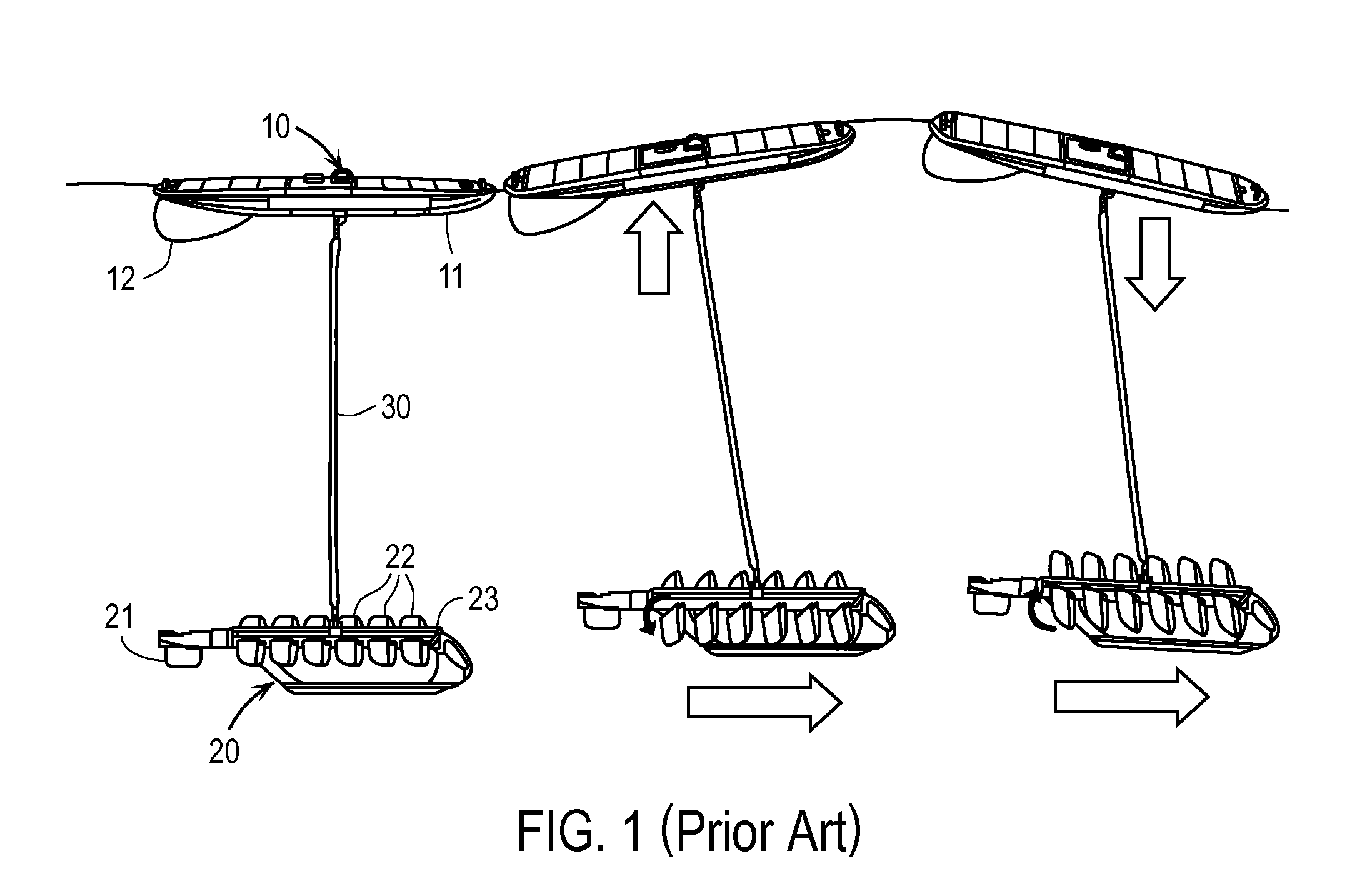 Wave-powered devices configured for nesting