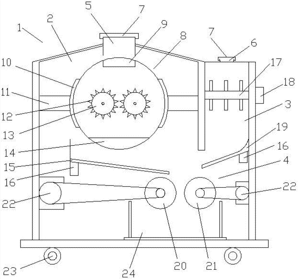 Smashing device for veterinary medicines