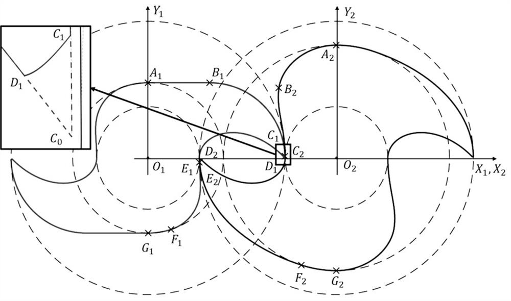 Double-tooth hydrogen circulating pump rotor set and double-tooth hydrogen circulating pump