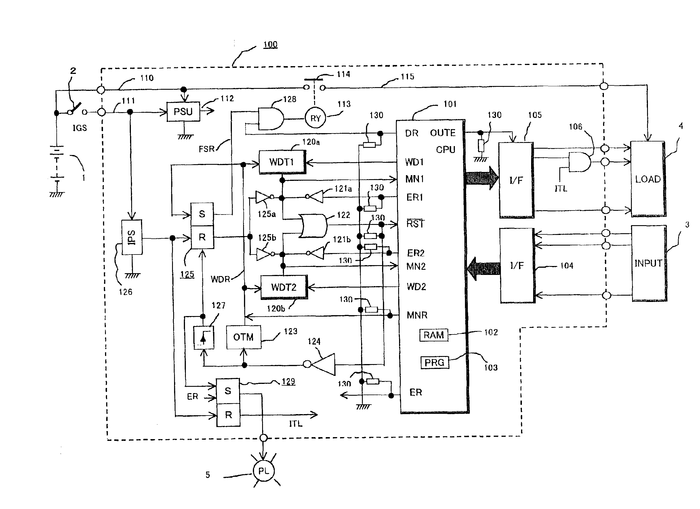 Microprocessor runaway monitoring control circuit