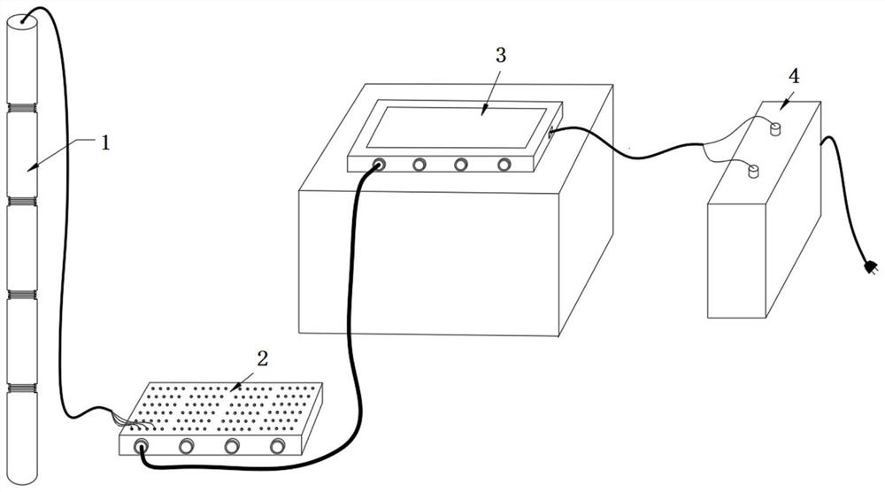 Space-time four-dimensional electrical method detection system and method for physical model test