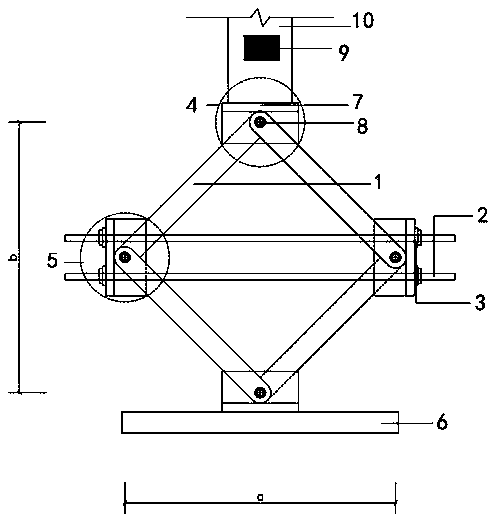 Axial force compensation device acting upon steel support and use method thereof