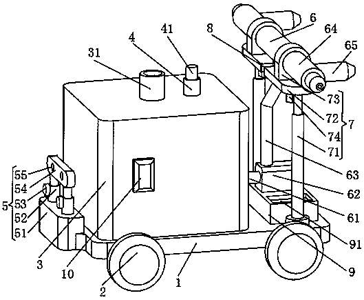 Spraying machine for peach planting