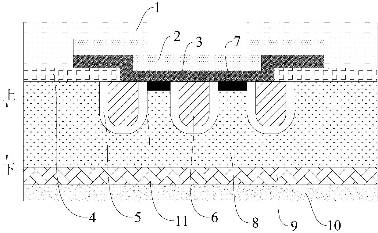 Trench type MOS structure Schottky diode and preparation method thereof