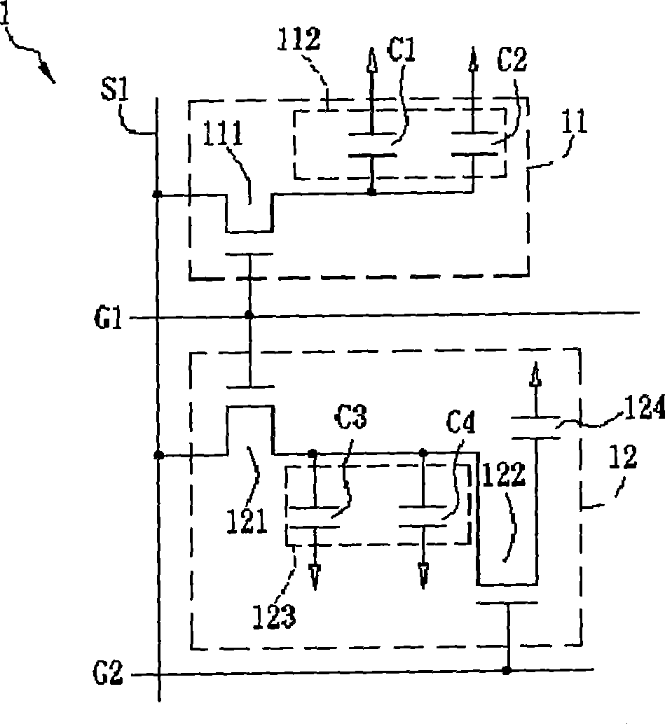 Pixel group, flat display panel and driving method for flat display device