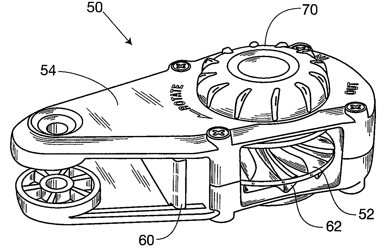 Ratchet pulley device for tightening cords or ropes