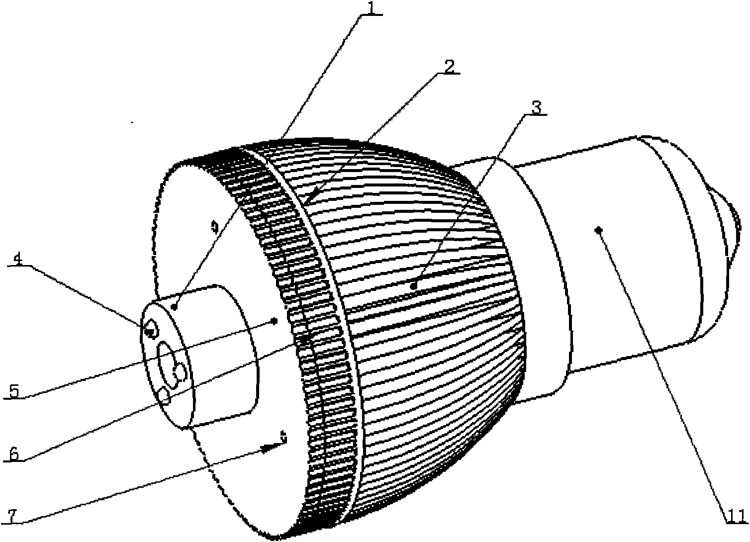 Heat dissipation structure of high-power light-emitting diode (LED) illuminating lamp