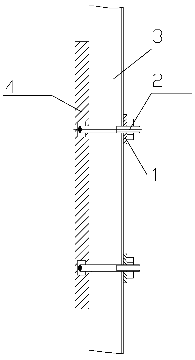 Coke oven combustor oven wall hot-repairing burner guard plate fixing device