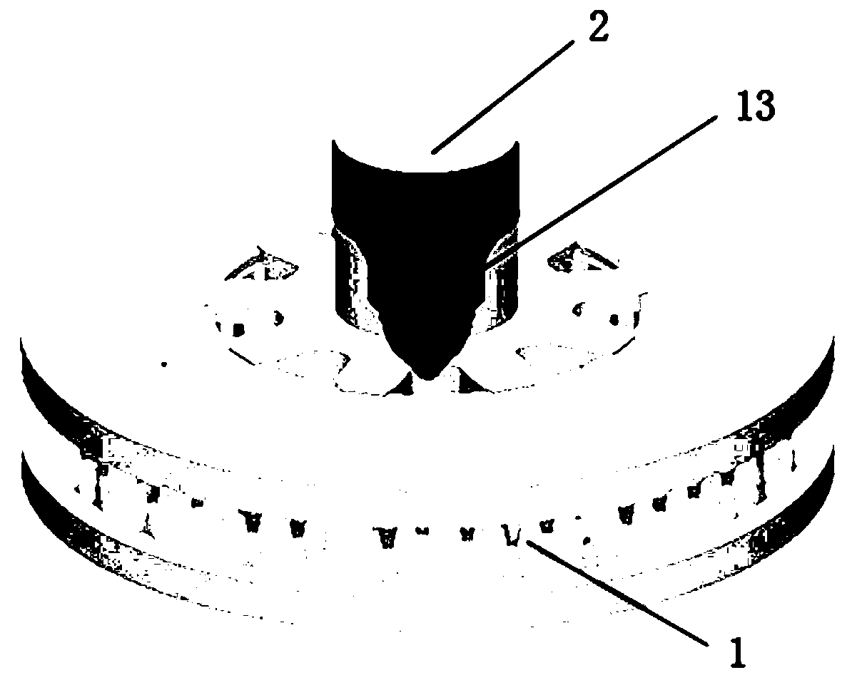 Brake disc body and casting method and device for manufacturing same