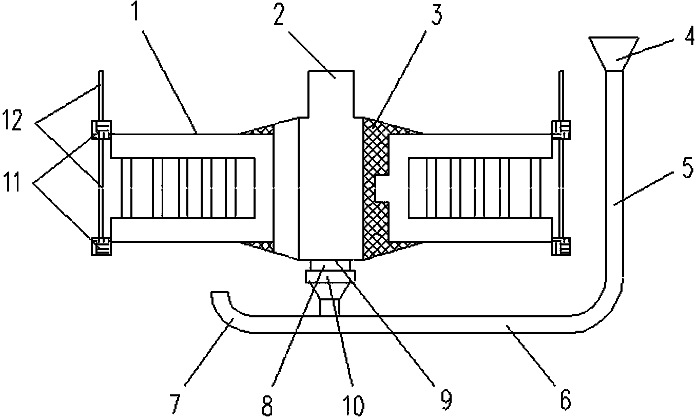 Brake disc body and casting method and device for manufacturing same