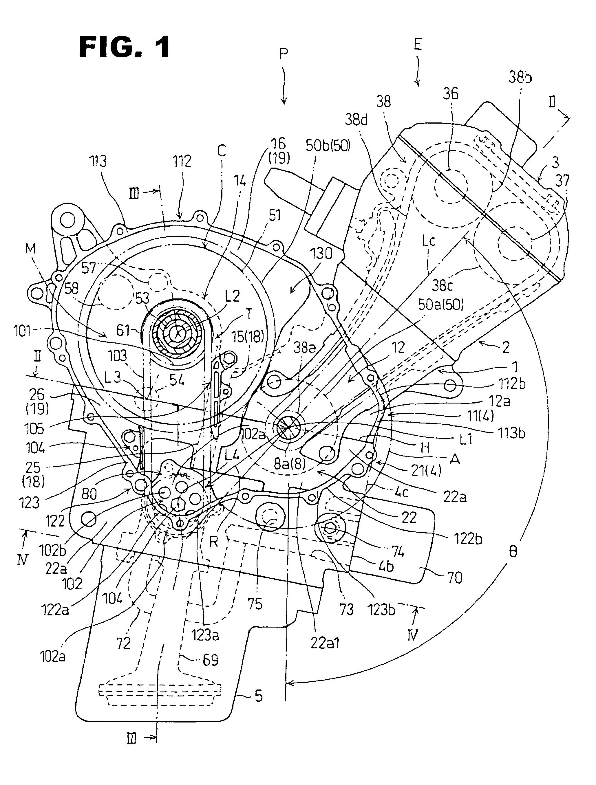 Power unit having crankcase to which auxiliary machine is fitted, and motorcycle having power unit