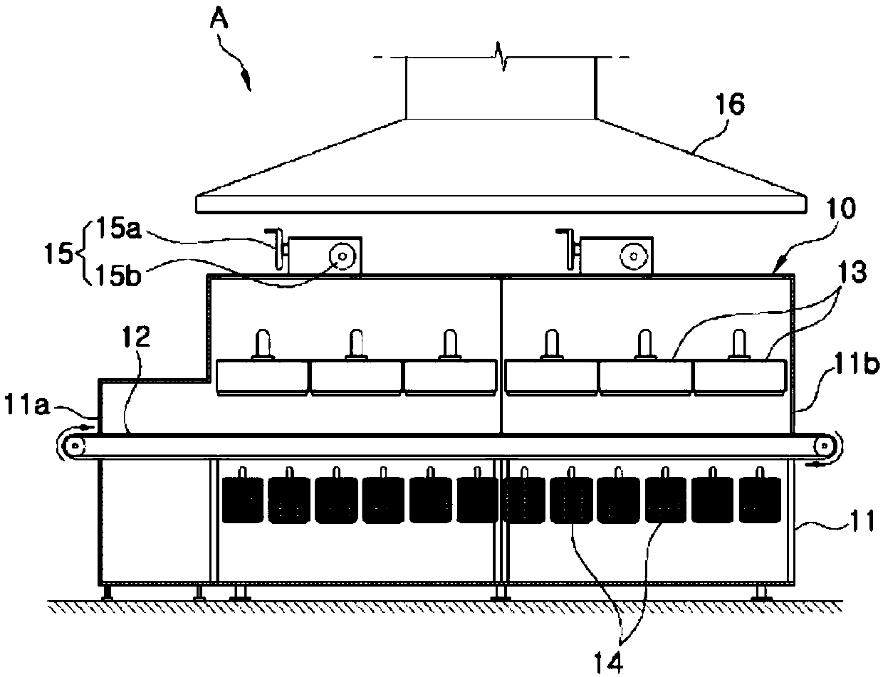 Apparatus for manufacturing grilled seaweed and method for manufacturing grilled seaweed