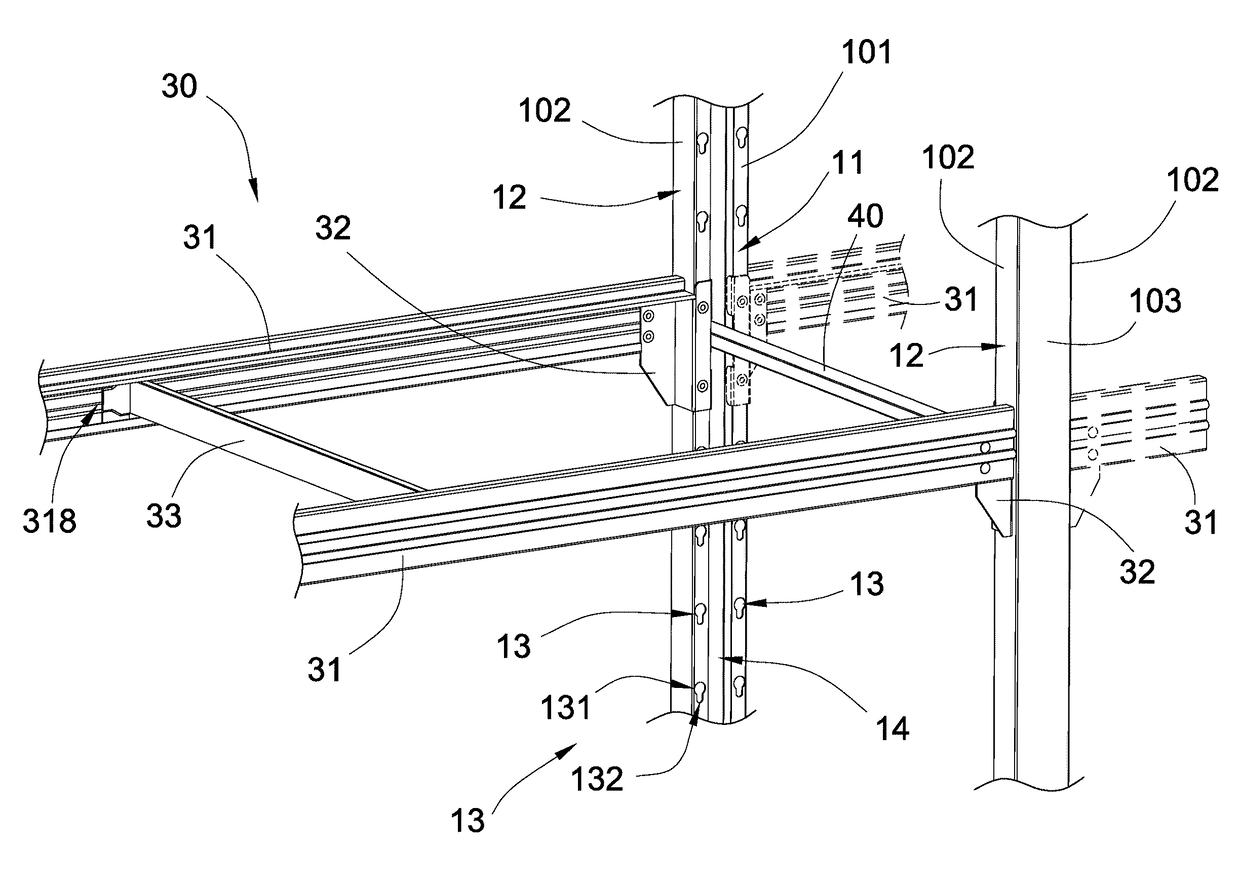 Multiple shelving apparatus