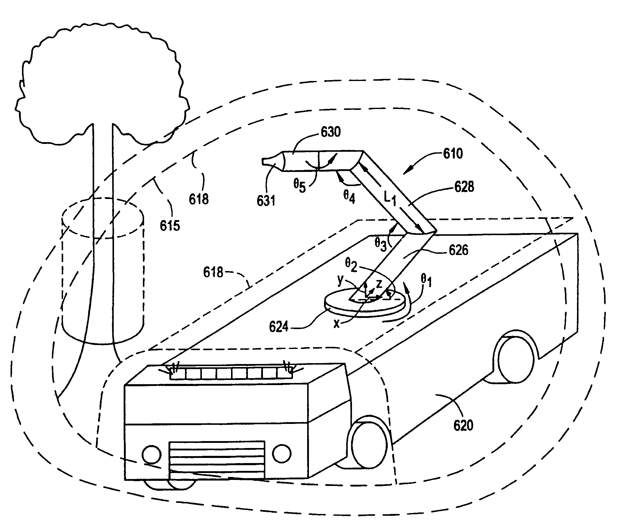 Turret control system based on stored position for a fire fighting vehicle