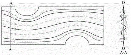 Streamline type variable wave amplitude parabolic corrugated fin of circular tube fin type heat exchanger