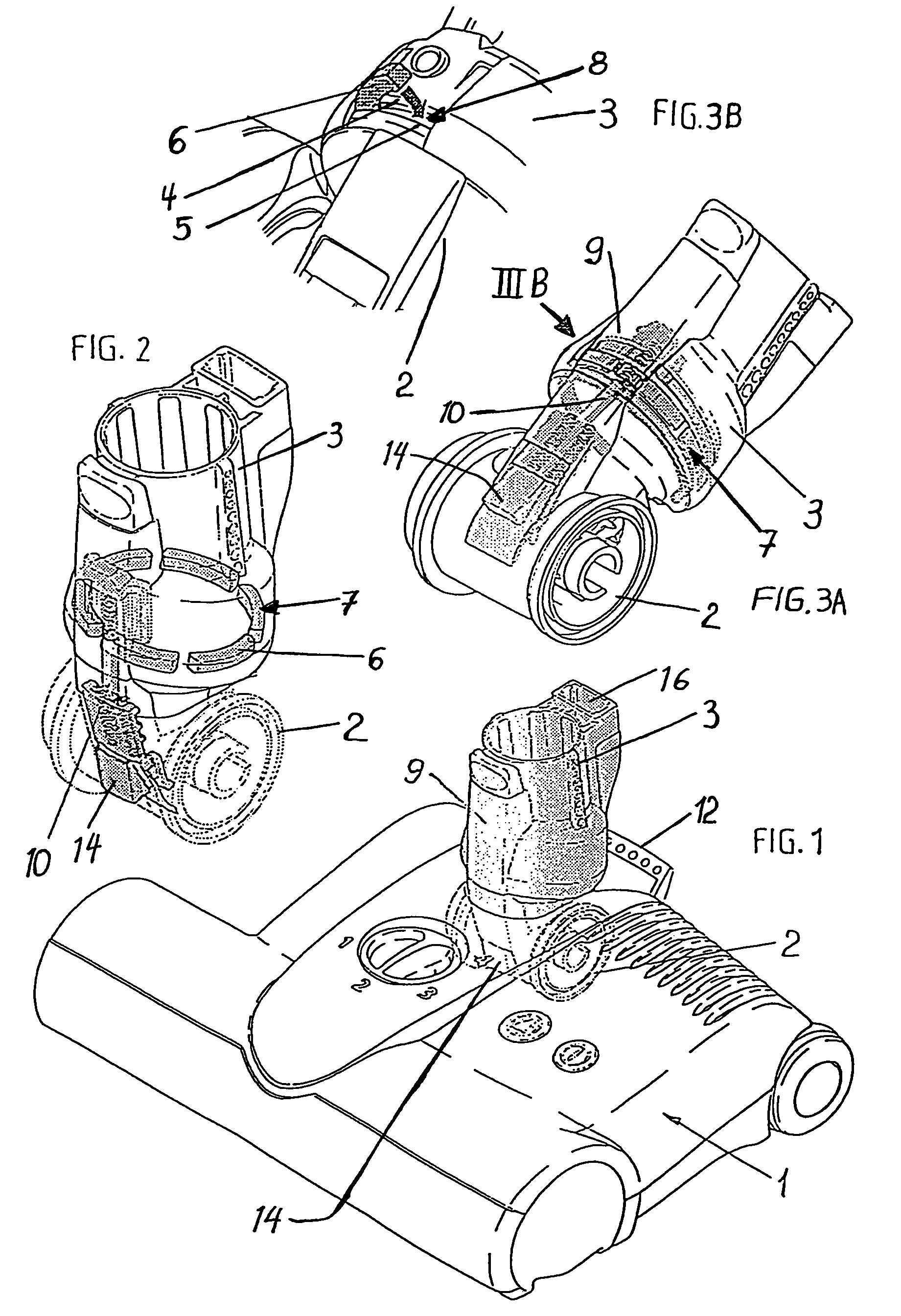 Pivotal and rotational connection for a vacuum cleaner tool