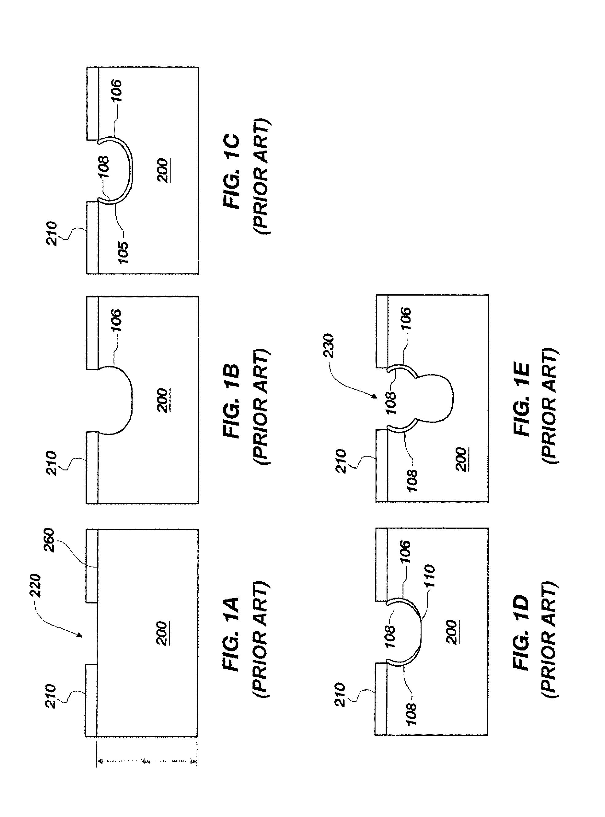 Semiconductor substrates including vias of nonuniform cross section, methods of forming and associated structures