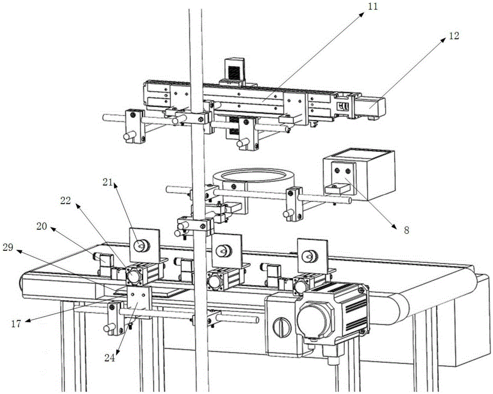 Brake block appearance defect multi-station online detection device and method